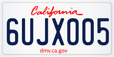 CA license plate 6UJX005