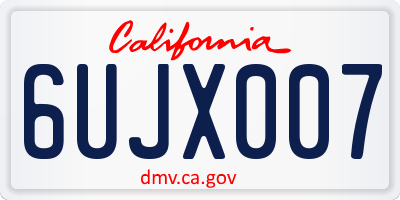 CA license plate 6UJX007