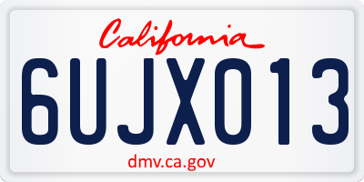 CA license plate 6UJX013