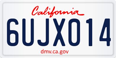 CA license plate 6UJX014