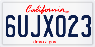 CA license plate 6UJX023