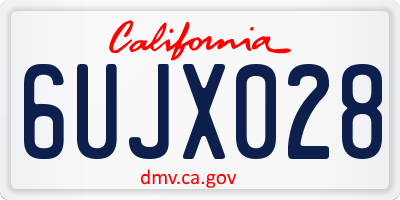 CA license plate 6UJX028
