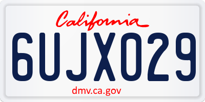 CA license plate 6UJX029