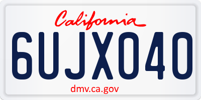 CA license plate 6UJX040