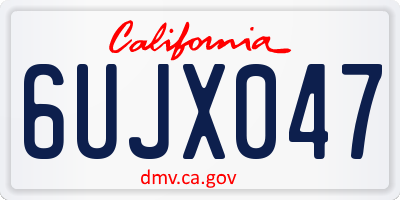 CA license plate 6UJX047