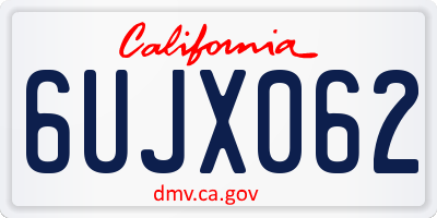 CA license plate 6UJX062