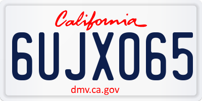 CA license plate 6UJX065