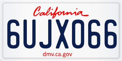 CA license plate 6UJX066