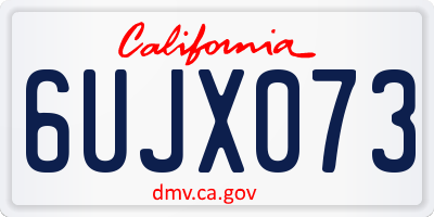 CA license plate 6UJX073