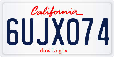 CA license plate 6UJX074