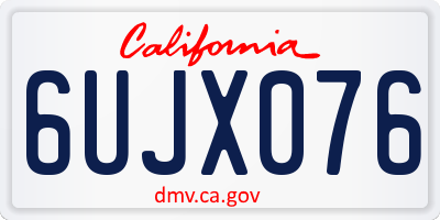 CA license plate 6UJX076