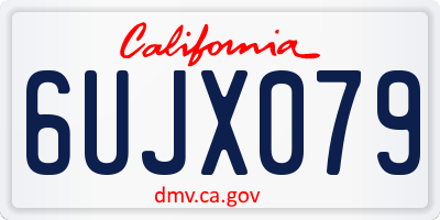 CA license plate 6UJX079