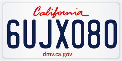CA license plate 6UJX080
