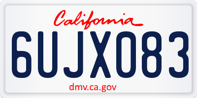 CA license plate 6UJX083