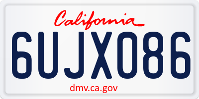 CA license plate 6UJX086