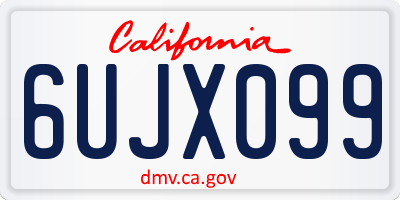 CA license plate 6UJX099
