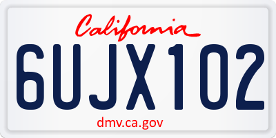 CA license plate 6UJX102