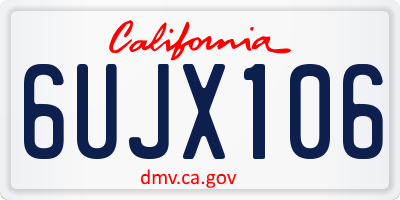 CA license plate 6UJX106