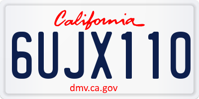 CA license plate 6UJX110