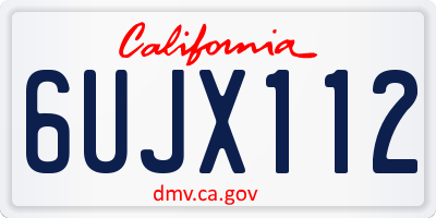 CA license plate 6UJX112