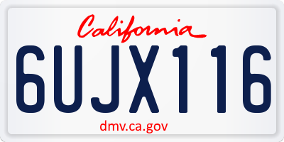 CA license plate 6UJX116