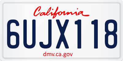 CA license plate 6UJX118