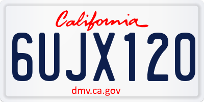 CA license plate 6UJX120
