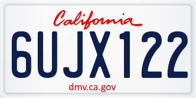 CA license plate 6UJX122