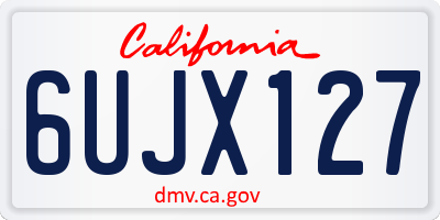 CA license plate 6UJX127