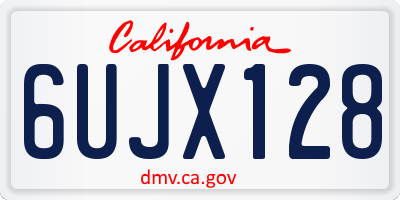 CA license plate 6UJX128