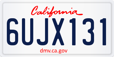 CA license plate 6UJX131