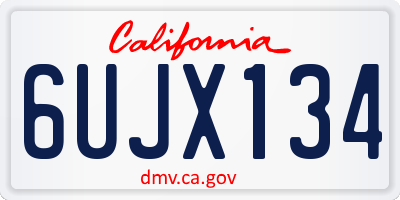 CA license plate 6UJX134