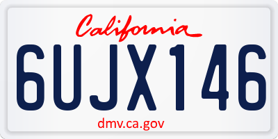 CA license plate 6UJX146