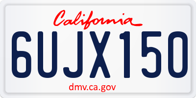 CA license plate 6UJX150