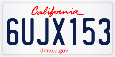 CA license plate 6UJX153
