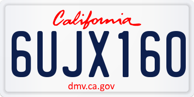 CA license plate 6UJX160