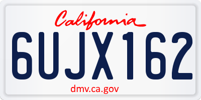 CA license plate 6UJX162