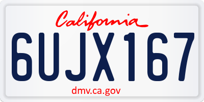 CA license plate 6UJX167