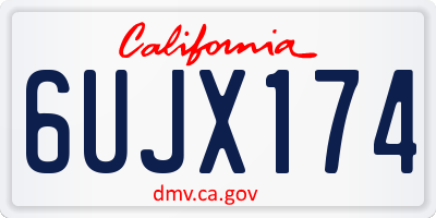 CA license plate 6UJX174