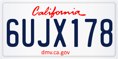 CA license plate 6UJX178