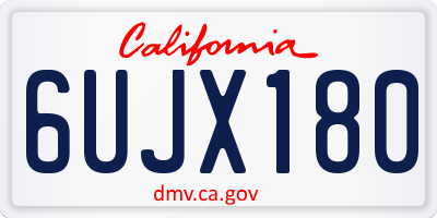 CA license plate 6UJX180
