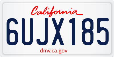 CA license plate 6UJX185