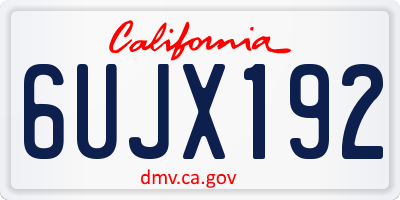 CA license plate 6UJX192