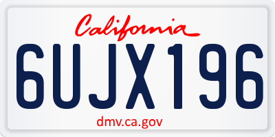 CA license plate 6UJX196