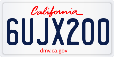 CA license plate 6UJX200