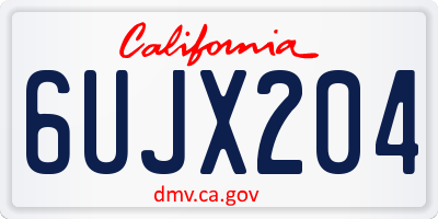 CA license plate 6UJX204