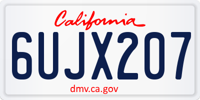 CA license plate 6UJX207