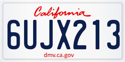 CA license plate 6UJX213