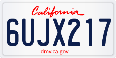 CA license plate 6UJX217