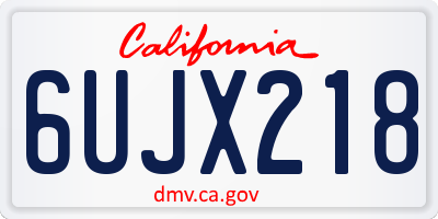 CA license plate 6UJX218